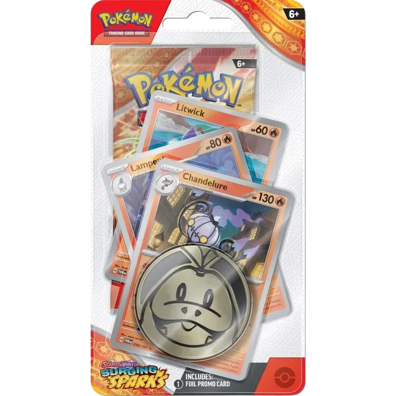Pokemon TCG - Scarlet & Violet - Surging Sparks - Premium Checklane Blister - Chandelure