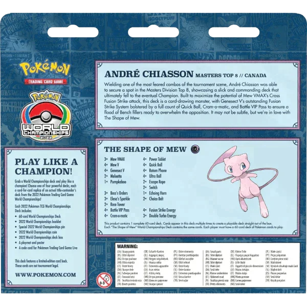 Pokemon TCG - Sword & Shield - 2022 World Championships Deck - Andre Chiasson "The Shape of Mew"
