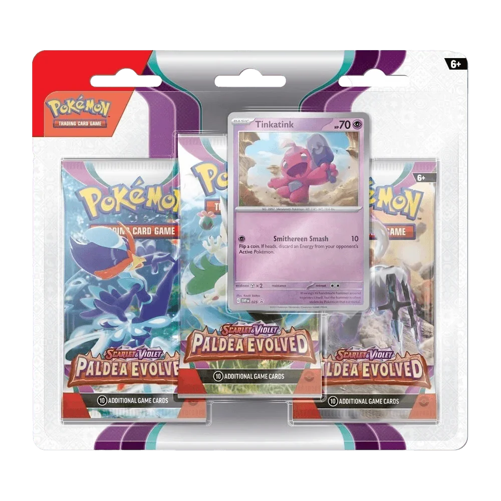 Pokemon TCG - Scarlet & Violet - Paldea Evolved - 3-Pack Blister - Tinkatink