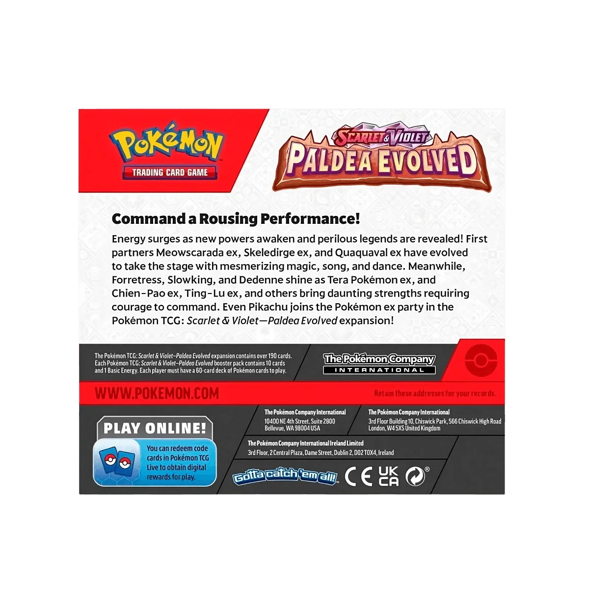 Pokemon TCG - Scarlet & Violet - Paldea Evolved Display Case (6x Booster Boxes)