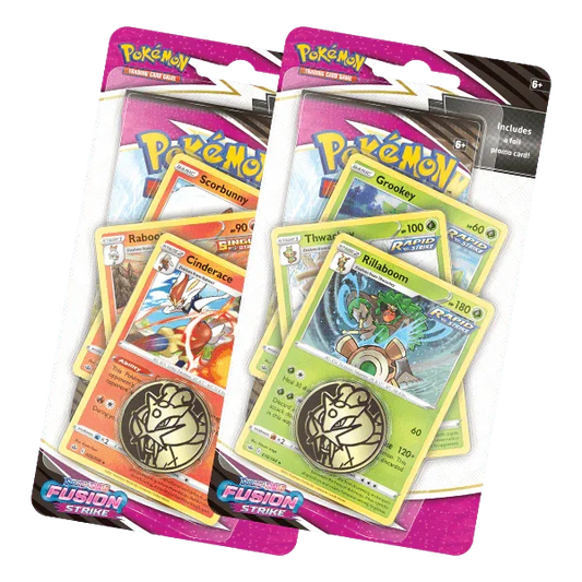 Pokemon TCG - Sword & Shield - Fusion Strike Premium Checklane Blister Pack - Cinderace/Rillaboom