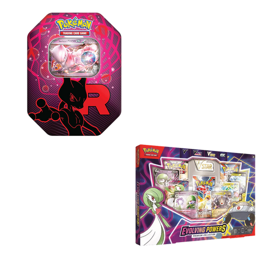 Pokemon TCG - Evolving Powers Collection Box & Team Rocket Tin (Mewtwo) - Bundle