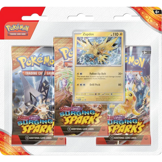 Pokemon TCG - Scarlet & Violet - Surging Sparks - 3-Pack Blister - Zapdos
