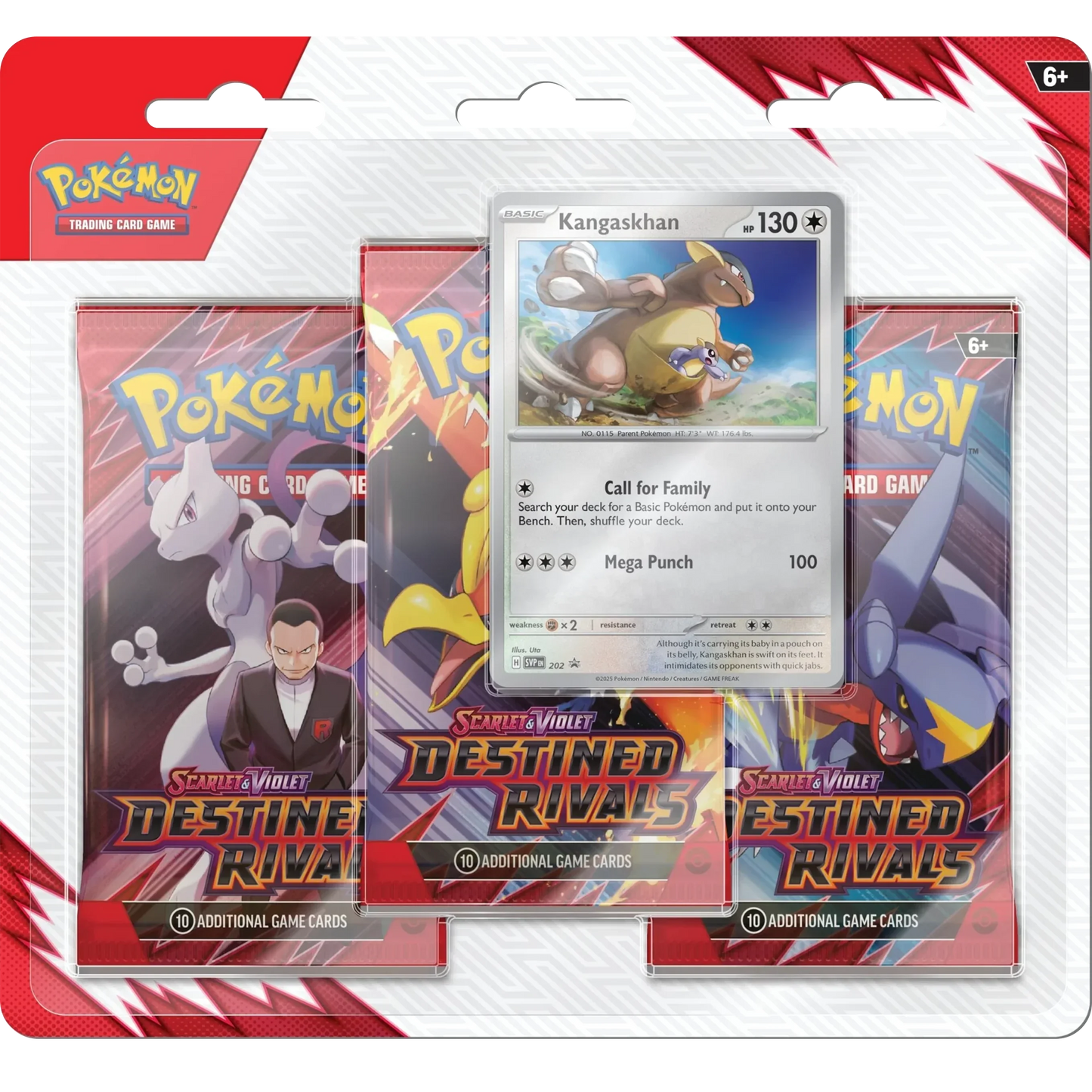 Pokemon TCG - Scarlet & Violet - Destined Rivals - 3-Pack Blister - Kangaskhan