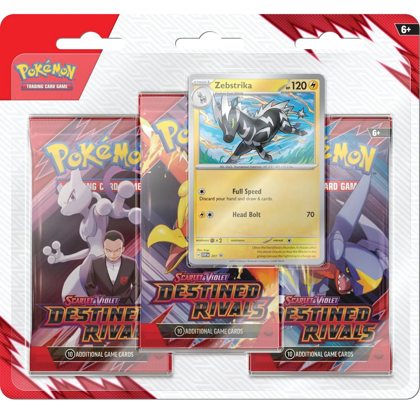 Pokemon TCG - Scarlet & Violet - Destined Rivals - 3-Pack Blister - Zebstrika