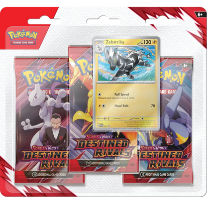 Pokemon TCG - Scarlet & Violet - Destined Rivals - 3-Pack Blister - Zebstrika