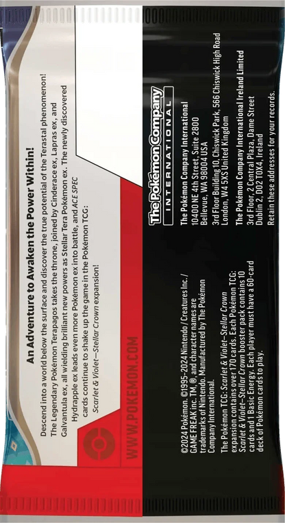 Pokemon TCG - Scarlet & Violet - Stellar Crown - 3-Pack Blister - Tinkaton