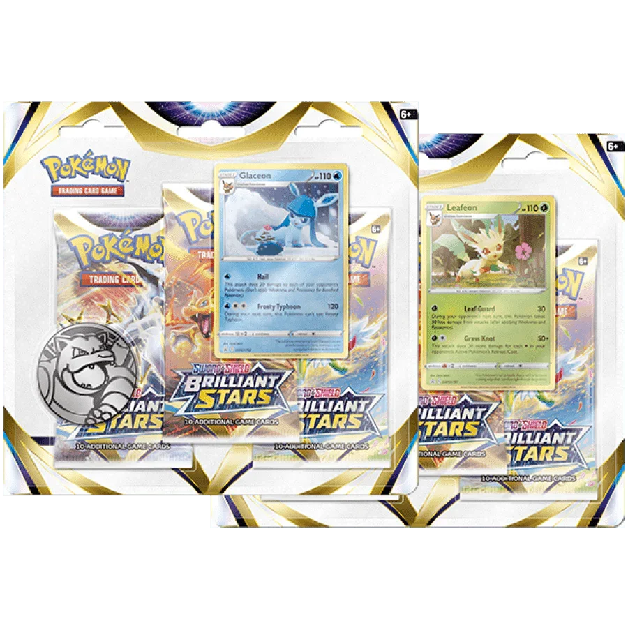 Pokemon TCG - Sword & Shield - Brilliant Stars - 3-Pack Blisters