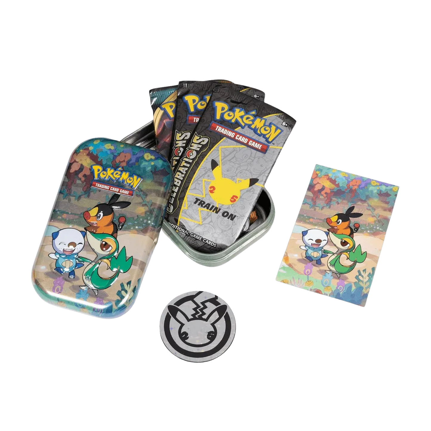 Pokemon TCG - Sword & Shield - Celebrations - Mini Tin - Snivy, Tepig & Oshawott