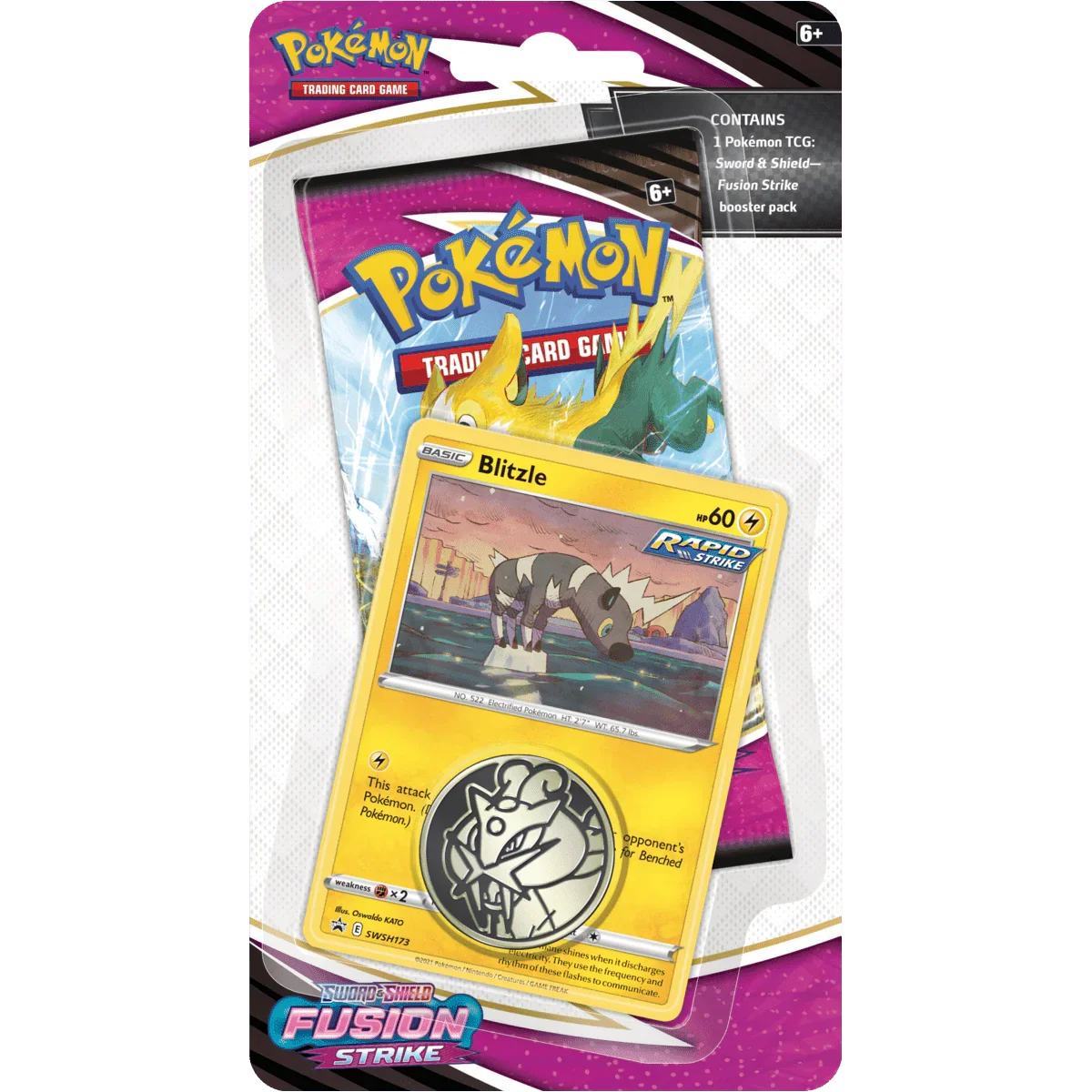Pokemon TCG - Sword & Shield - Fusion Strike - Checklane Blister Pack - Blitzle