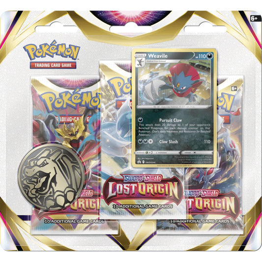 Pokemon TCG - Sword & Shield - Lost Origin - 3-Pack Blister - Weavile