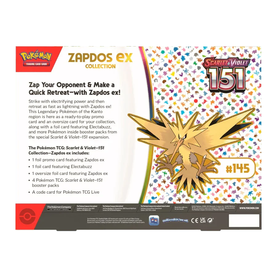 Pokemon TCG - Scarlet & Violet - 151 - Zapdos ex Collection Box