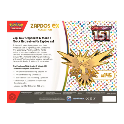Pokemon TCG - Scarlet & Violet - 151 - Zapdos ex Collection Box