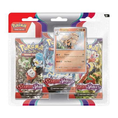 Pokemon TCG - Scarlet & Violet - Base Set - 3-Pack Blister - Arcanine