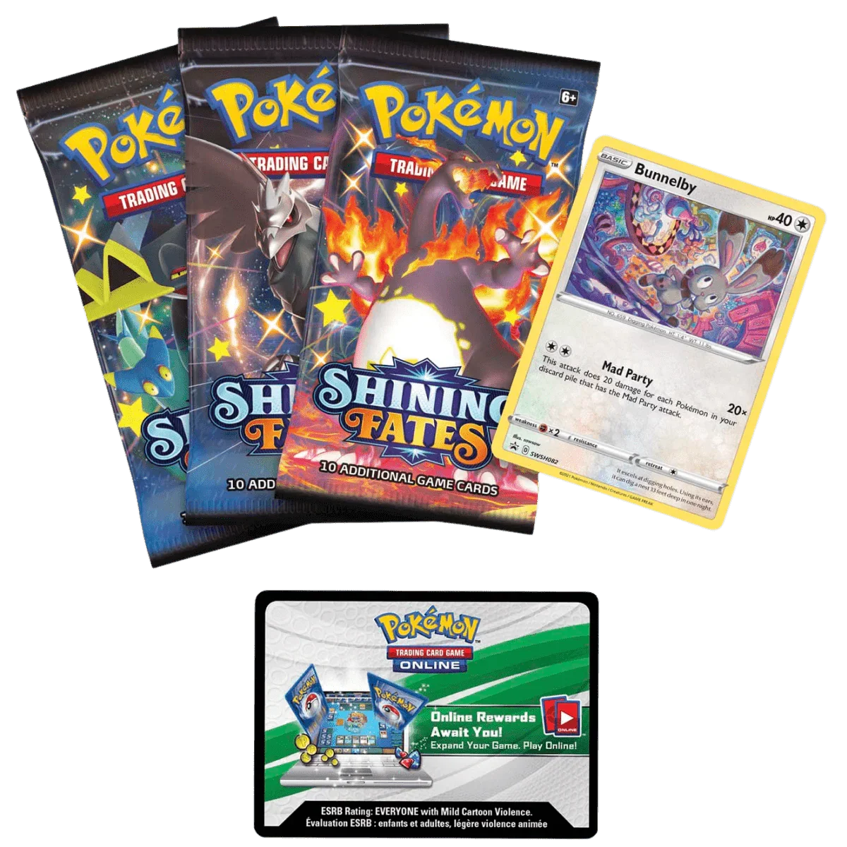 Pokemon TCG - Sword & Shield - Shining Fates - Mad Party Pin Collection Box - Bunnelby
