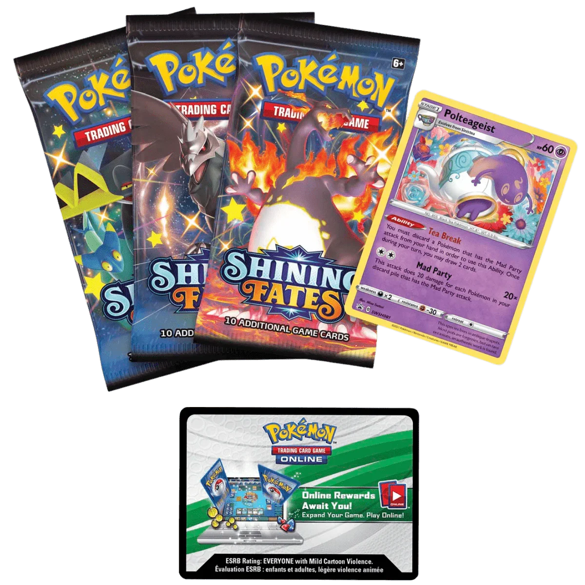 Pokemon TCG - Sword & Shield - Shining Fates - Mad Party Pin Collection Box - Polteageist