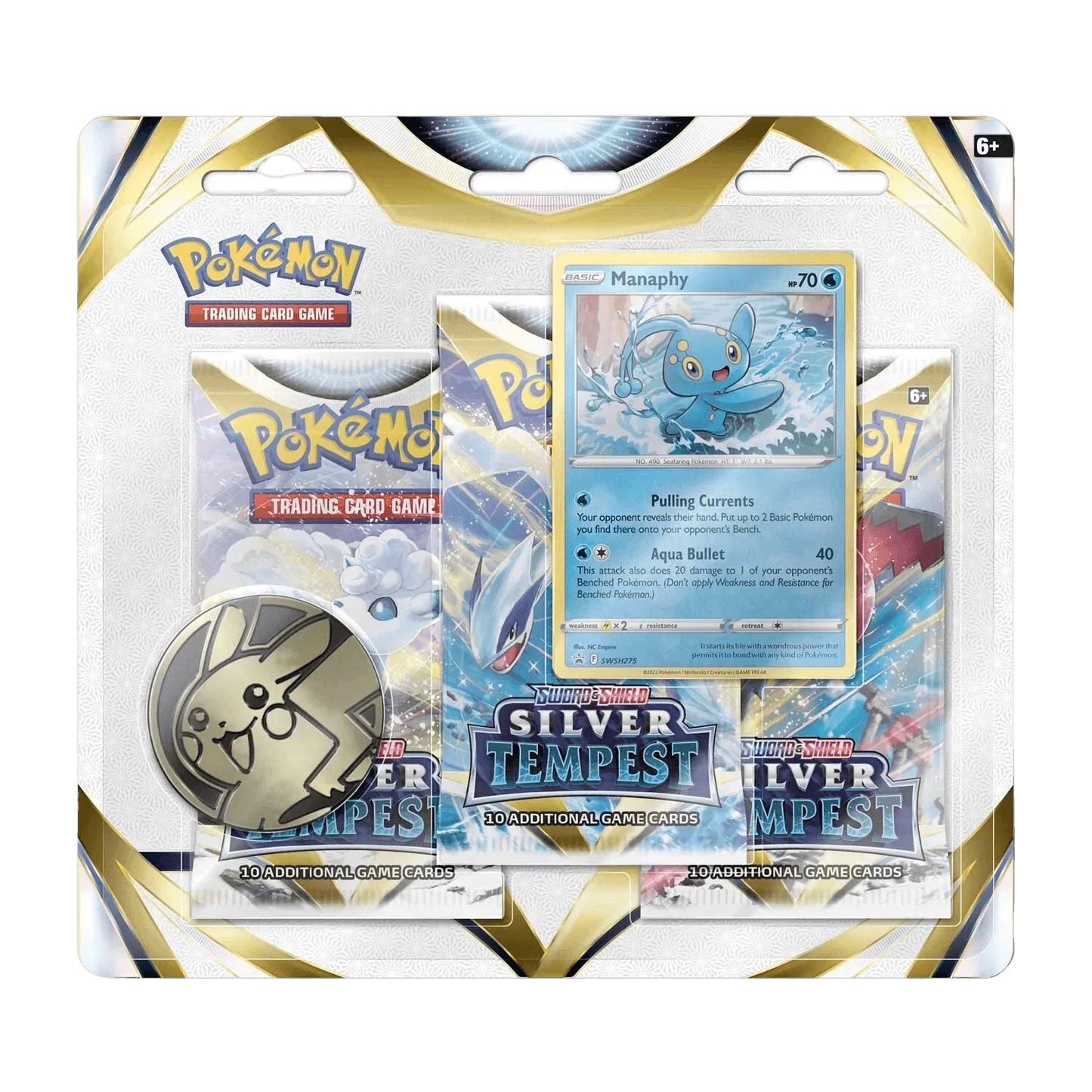 Pokemon TCG - Sword & Shield - Silver Tempest - 3-Pack Blister - Manaphy
